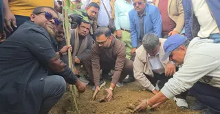 ৩০০ ফিটের ক্ষতিগ্রস্ত স্থানে বৃক্ষরোপণ করলো বিএনপি